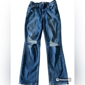 Paige Cindy High Rise Distressed Crop Straight Leg Jeans​